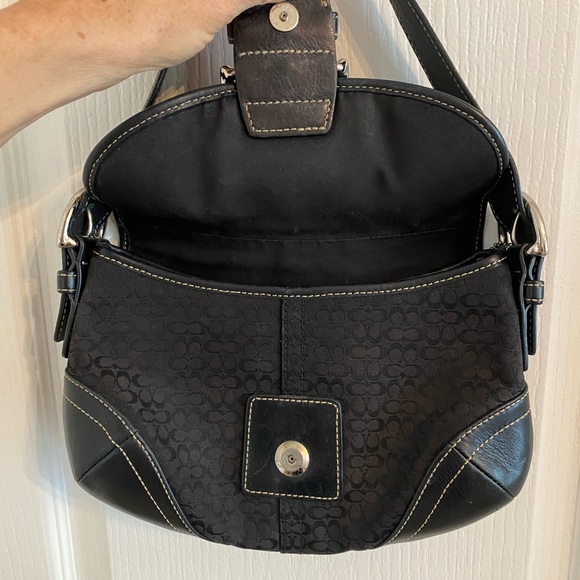 Coach Mini Signature Hobo Black Shoulder Bag - Picture 8 of 10